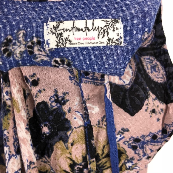 Free People Blue Floral Ruffle Hem Dress - Picture 7 of 7